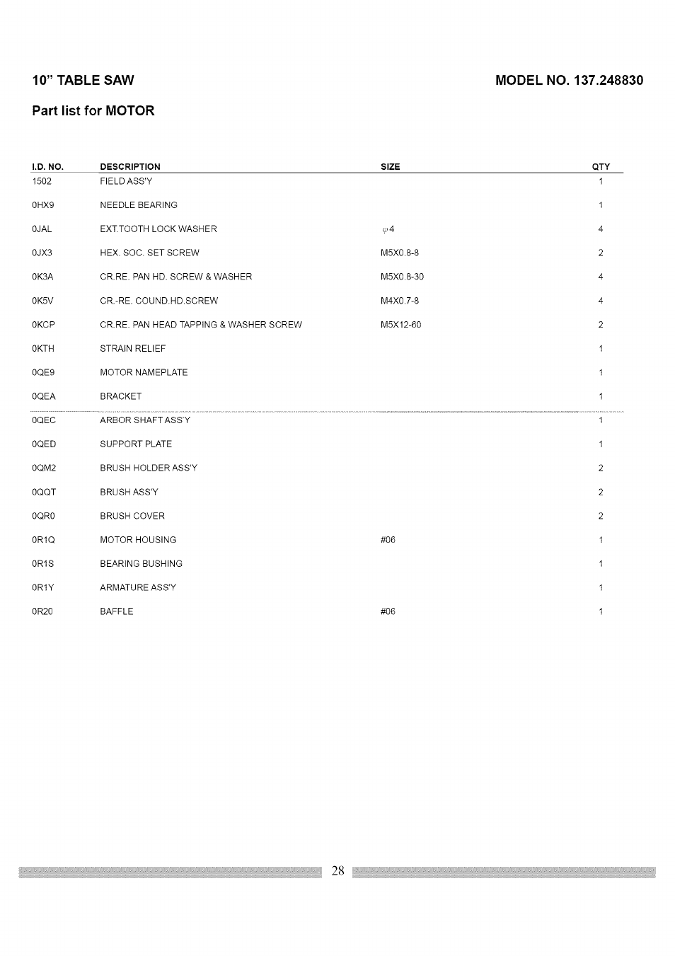 Craftsman 137.248830 User Manual | Page 28 / 31