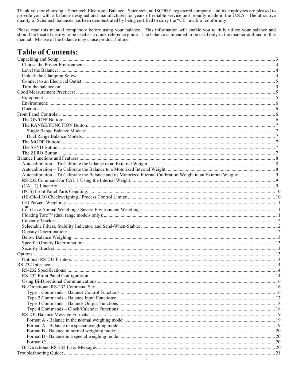 Scientech 10K Series User Manual | Page 2 / 28
