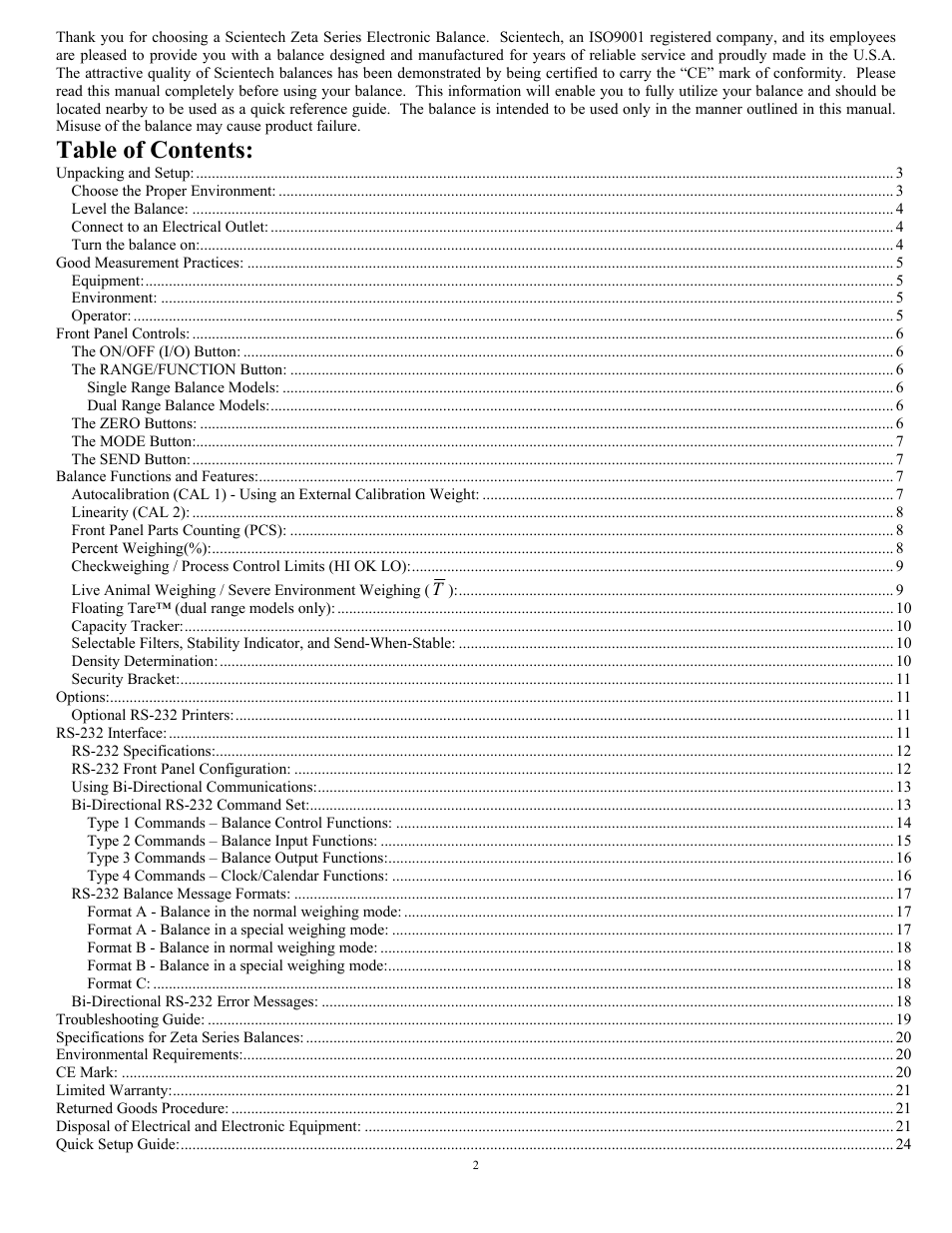 Scientech Zeta Series User Manual | Page 2 / 24