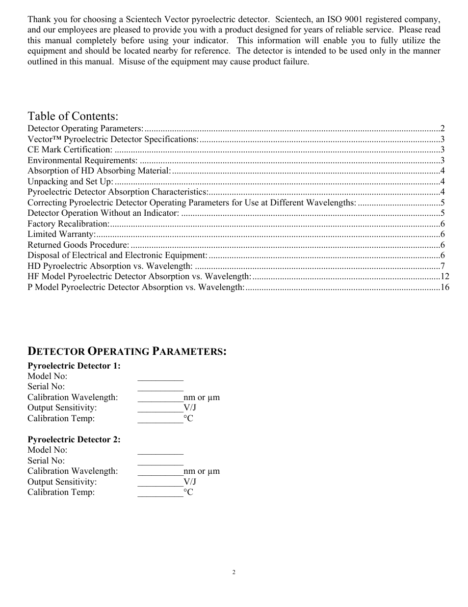 Scientech Vector User Manual | Page 2 / 16