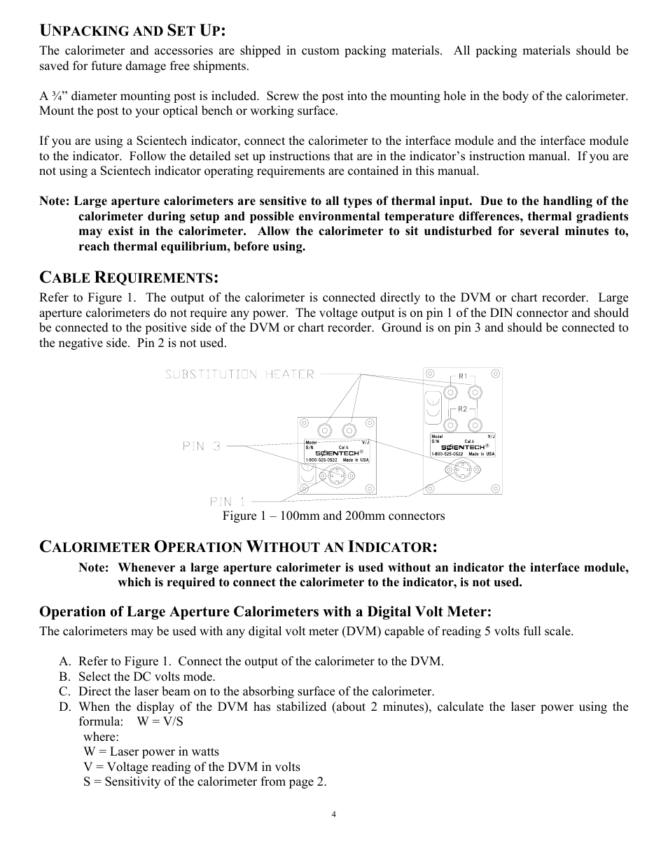 Scientech Large Aperture Calorimeter User Manual | Page 4 / 8