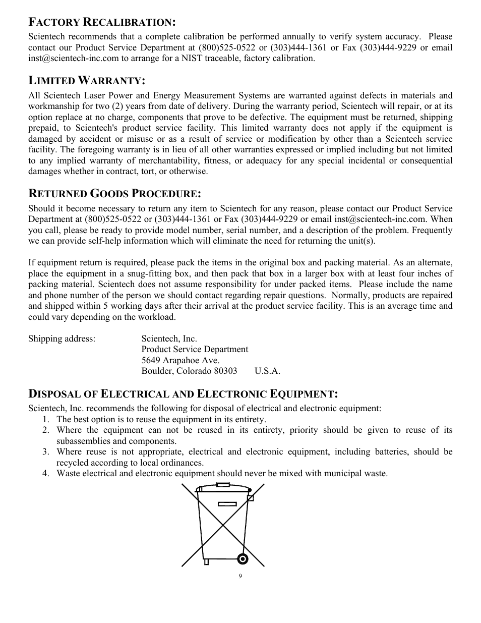 Scientech Astral Calorimeter User Manual | Page 9 / 14