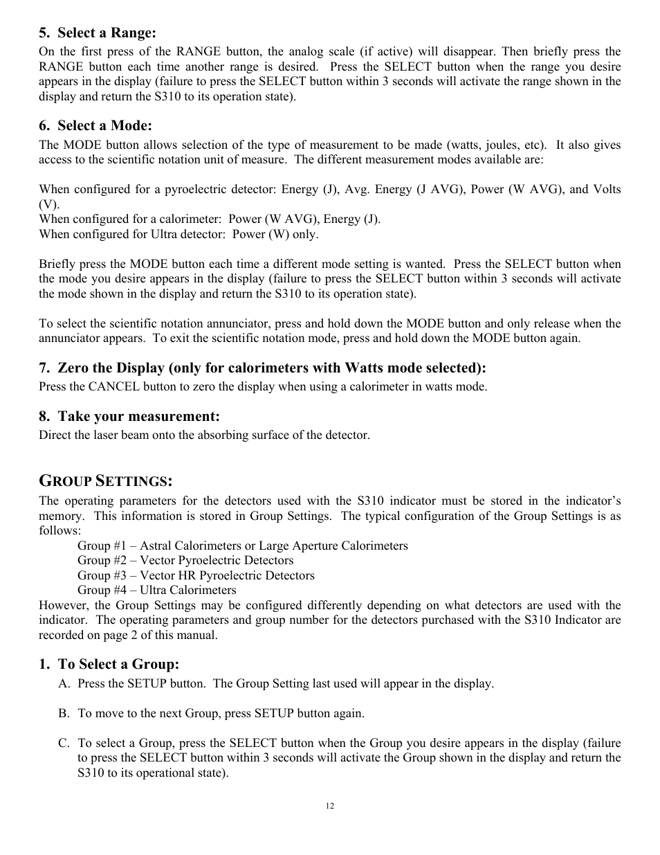 Scientech S310 Vector User Manual | Page 12 / 58
