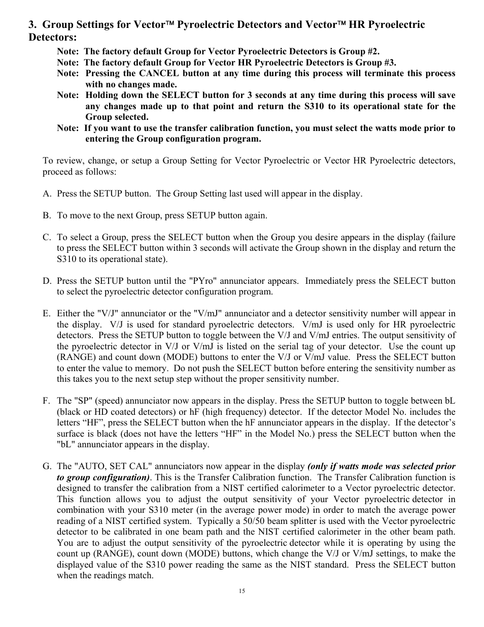 Scientech S310 Vector User Manual | Page 15 / 58