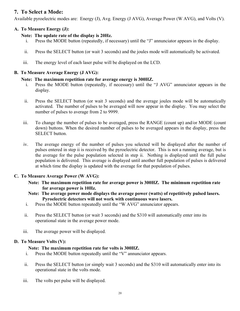 Scientech S310 Vector User Manual | Page 20 / 58
