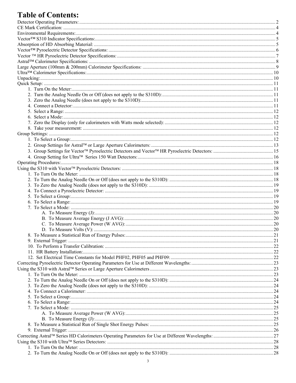 Scientech S310 Vector User Manual | Page 3 / 58