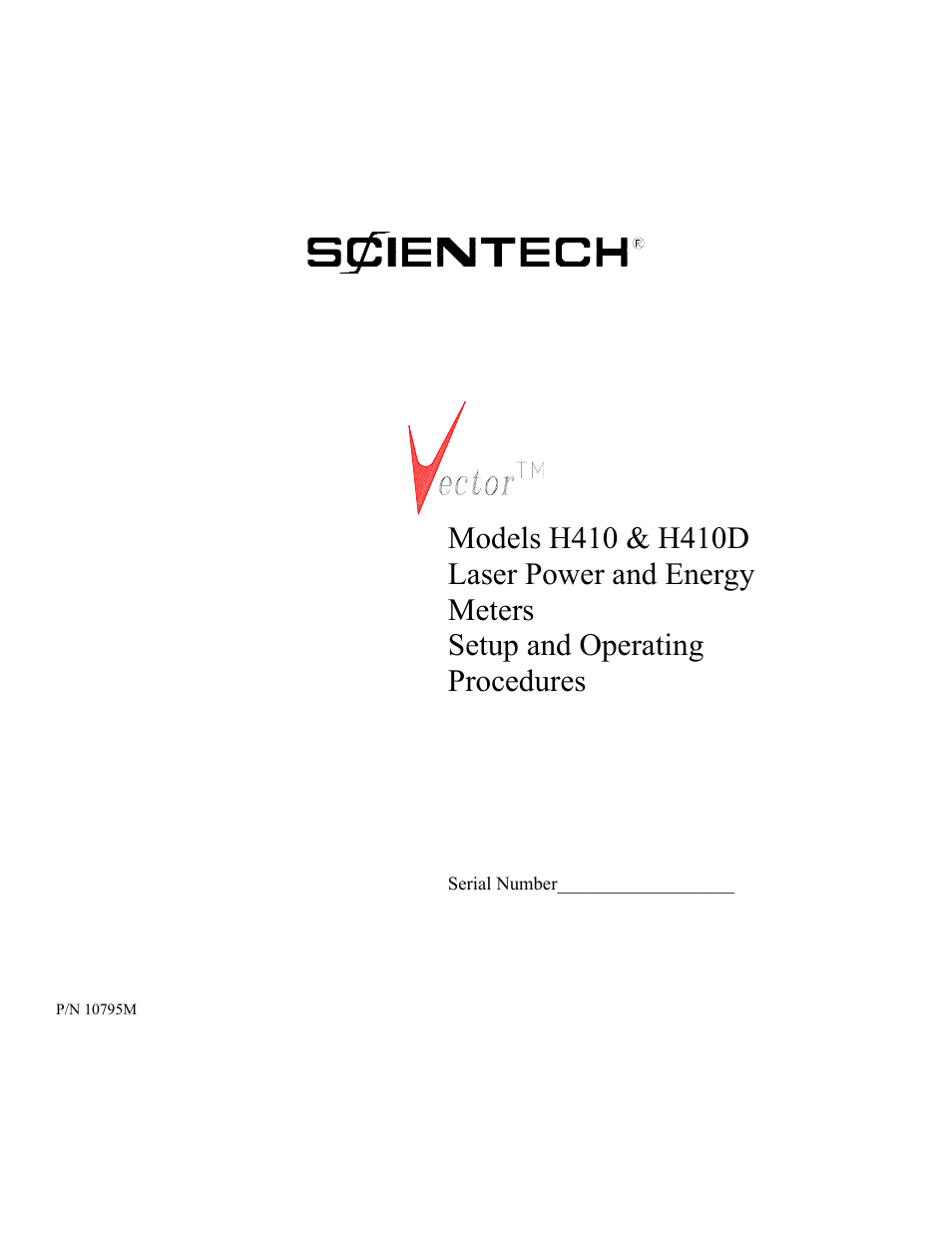 Scientech H410 Vector User Manual | 46 pages