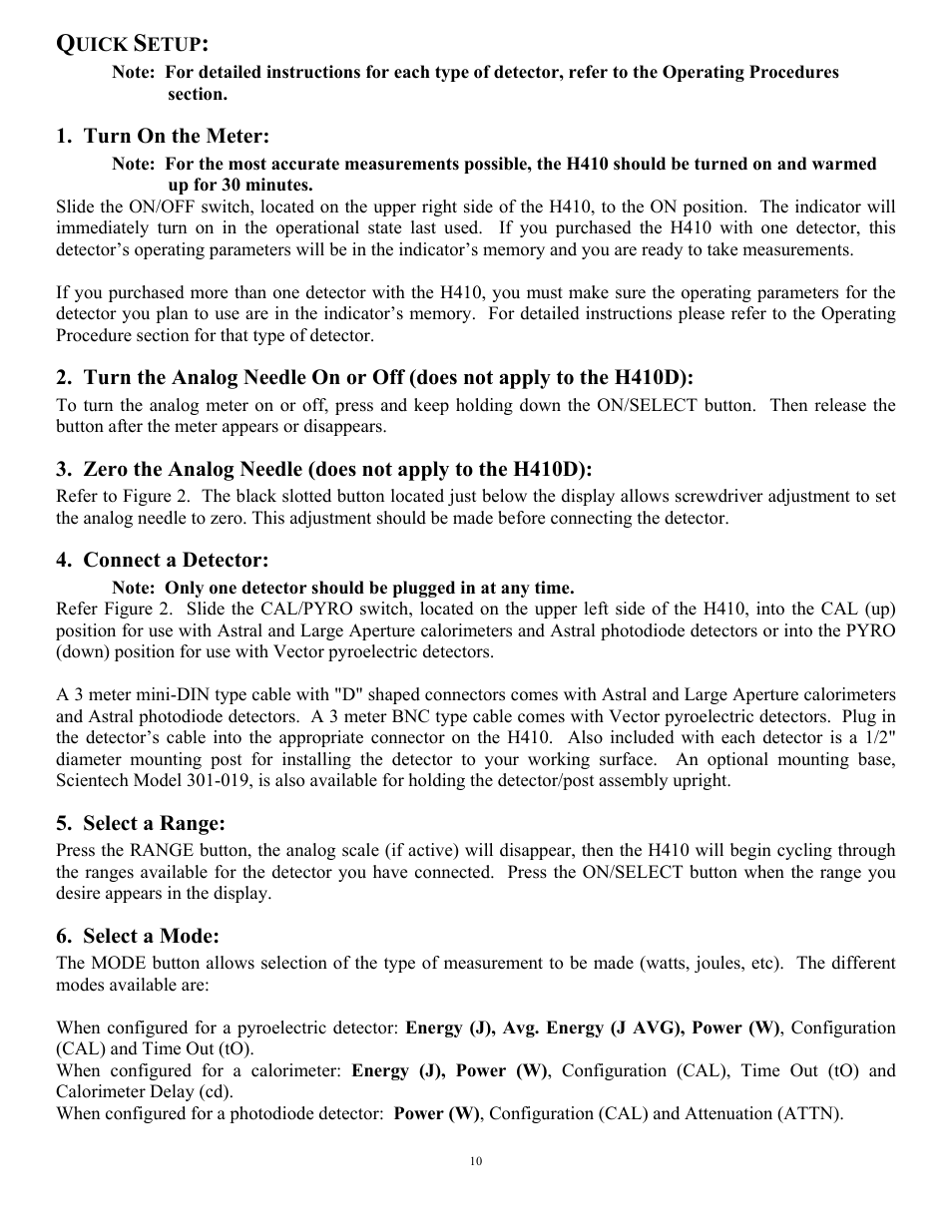 Scientech H410 Vector User Manual | Page 10 / 46