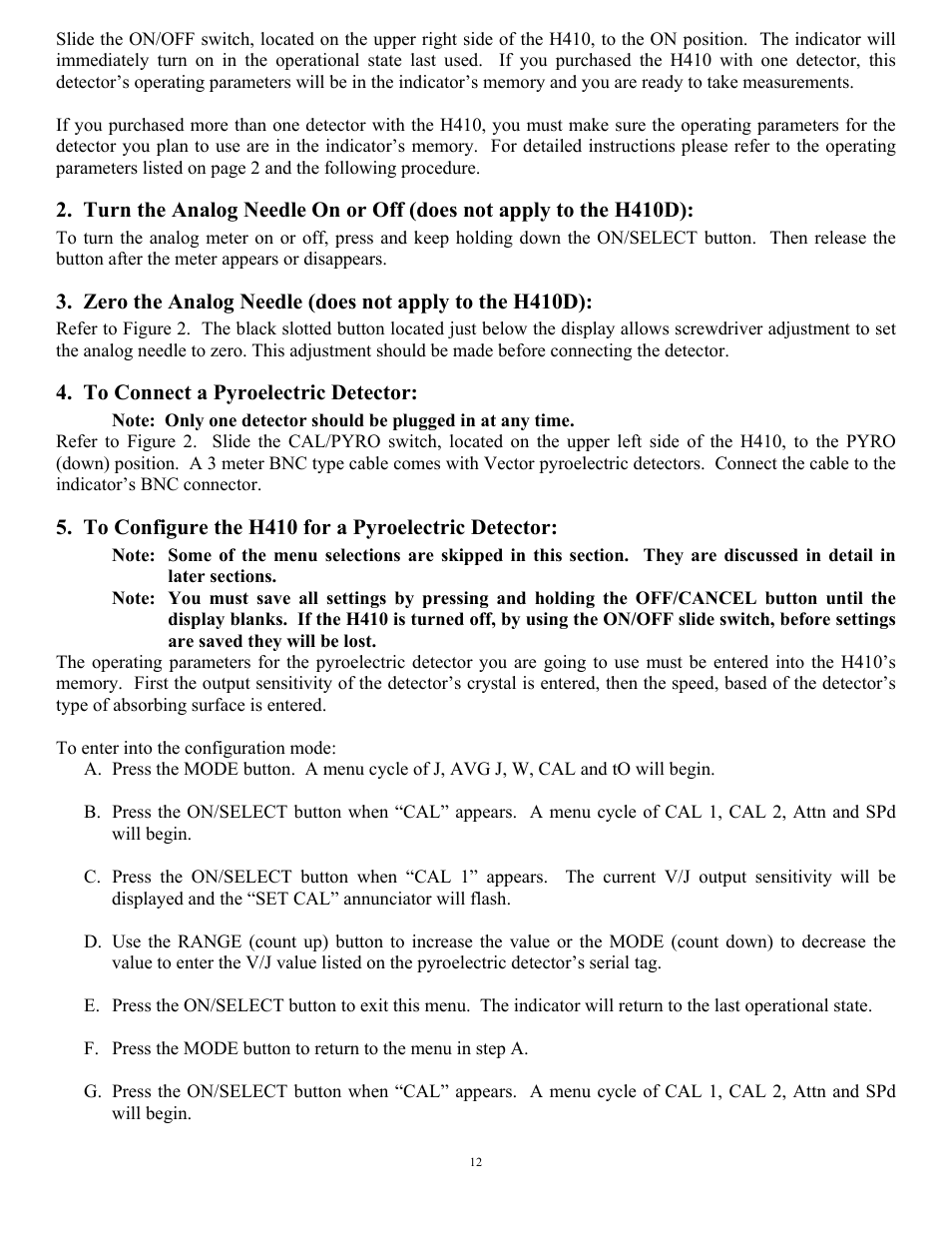Scientech H410 Vector User Manual | Page 12 / 46