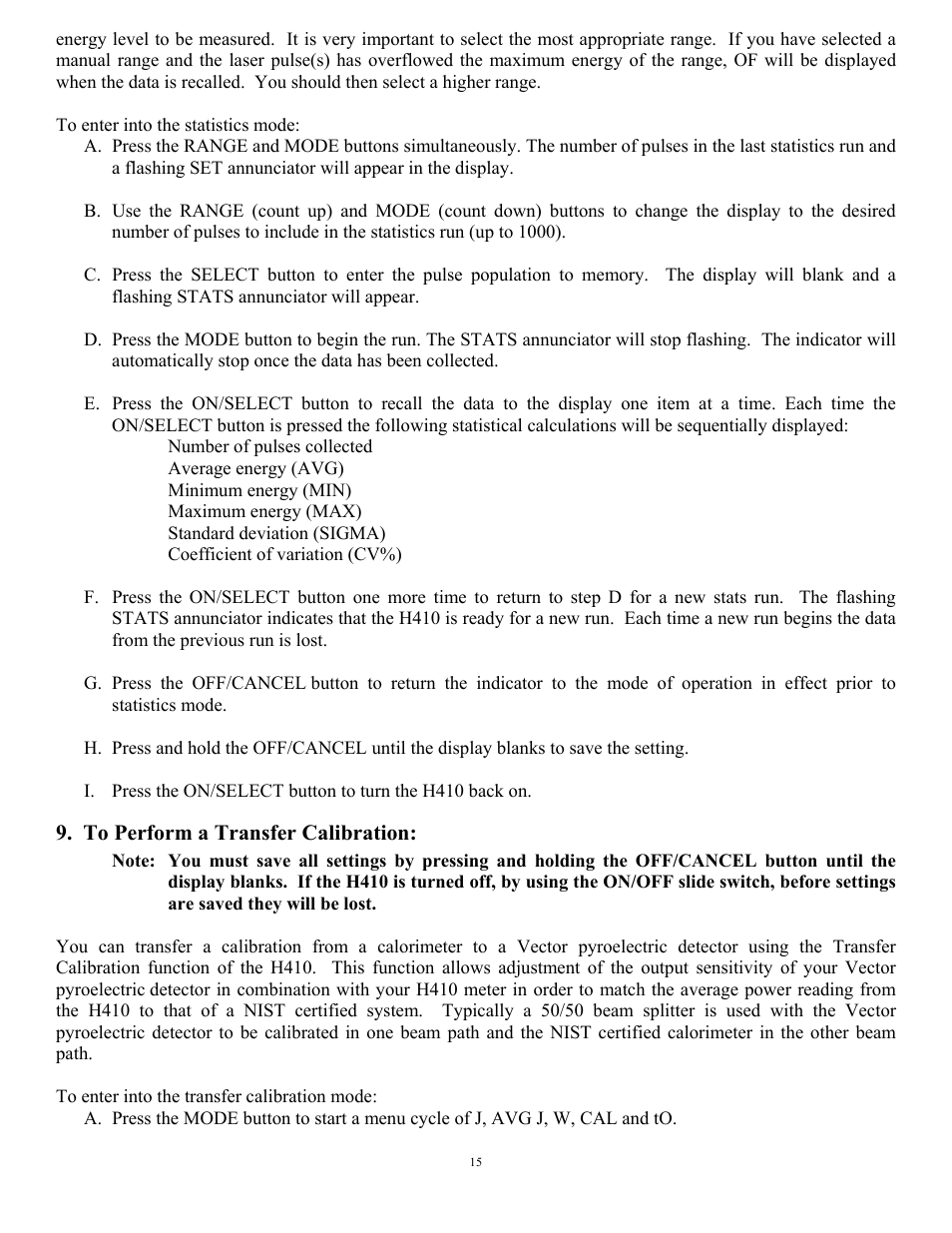 Scientech H410 Vector User Manual | Page 15 / 46