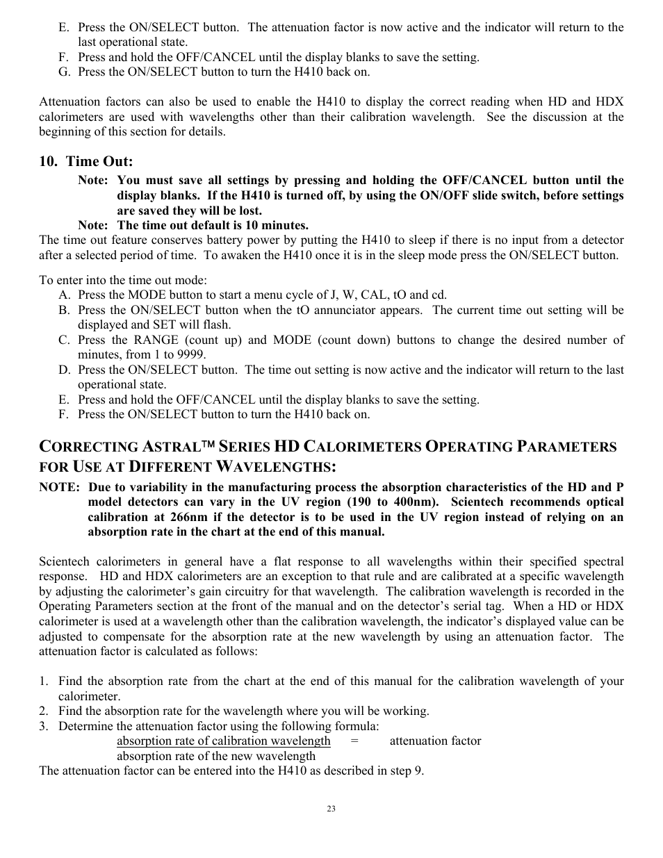 Scientech H410 Vector User Manual | Page 23 / 46