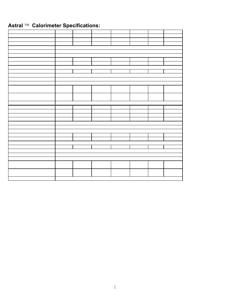 Astral ( calorimeter specifications, Astral, Calorimeter specifications | Astral  calorimeter specifications | Scientech S200 Vector User Manual | Page 4 / 42