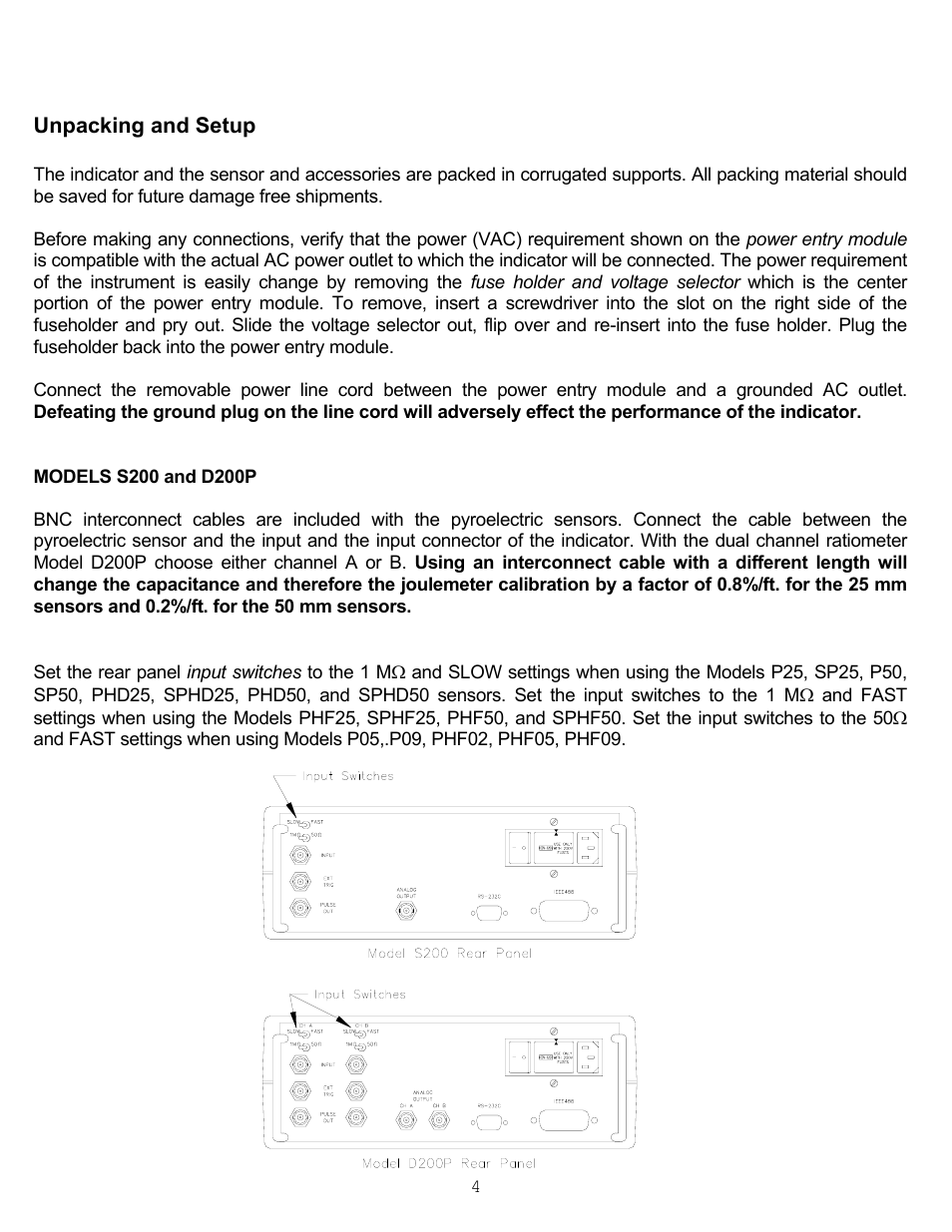 Unpacking and setup | Scientech S200 Vector User Manual | Page 7 / 42