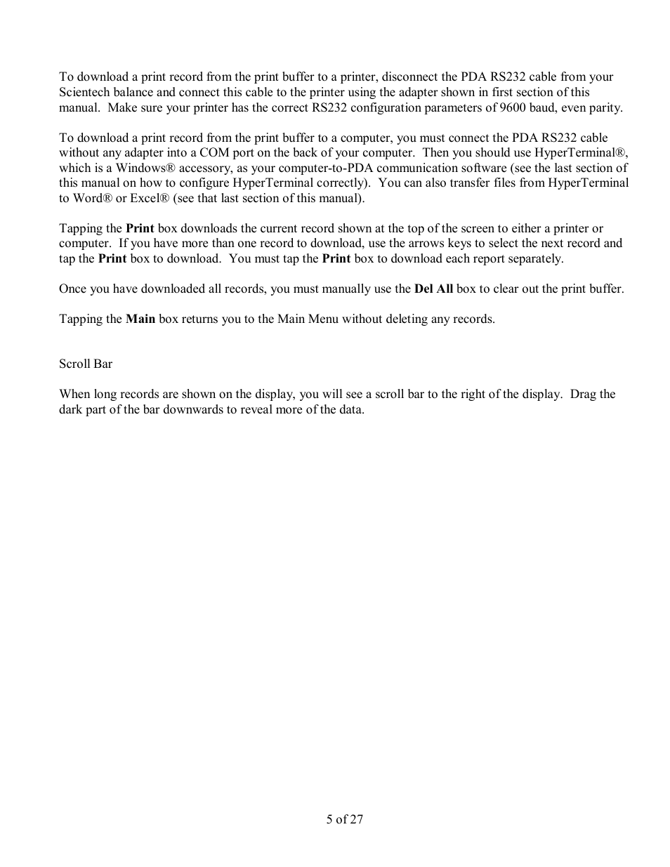Scientech PDA User Manual | Page 5 / 27