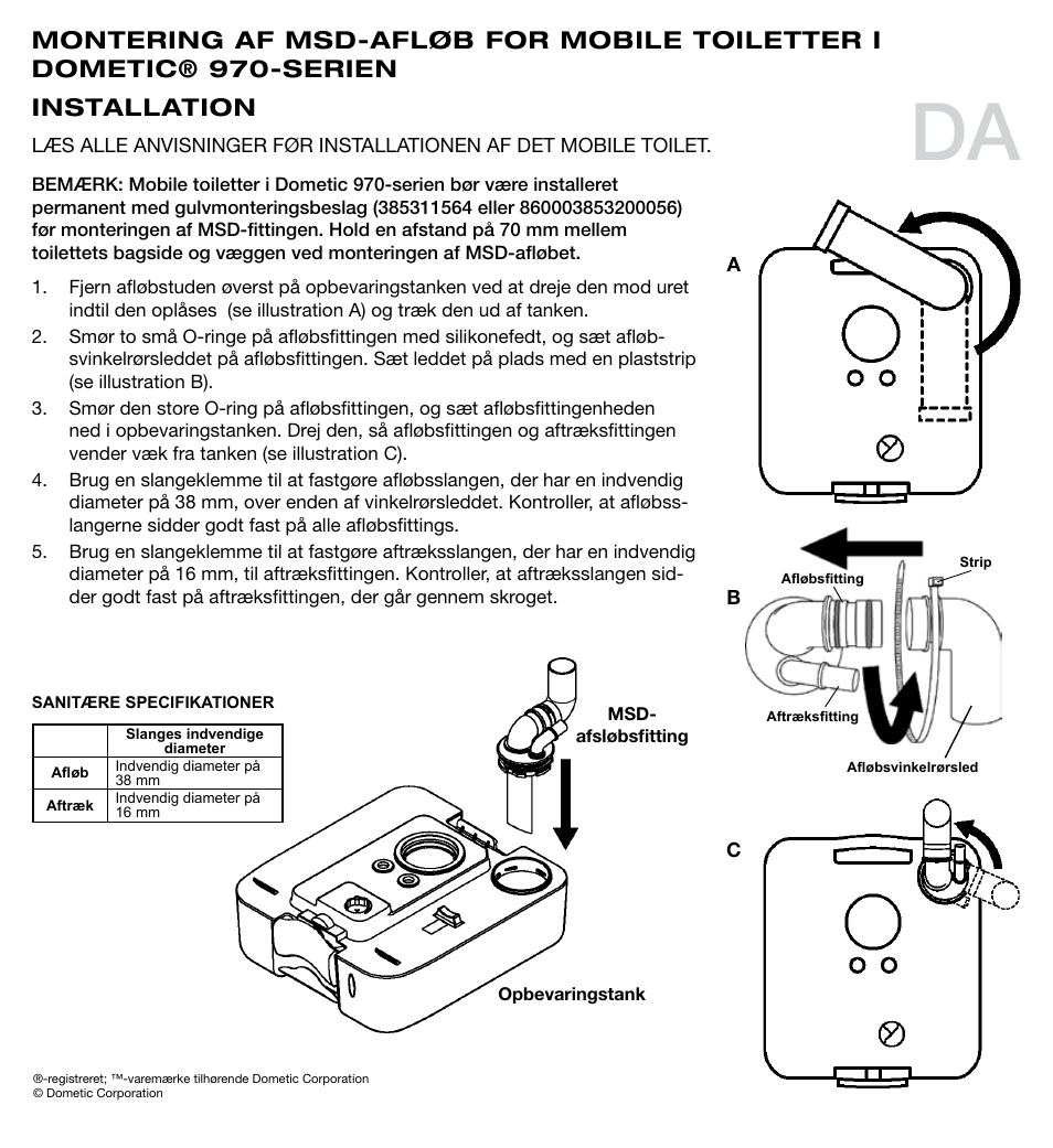 Installation | SeaLand 970 Series MSD Fittings User Manual | Page 14 / 16