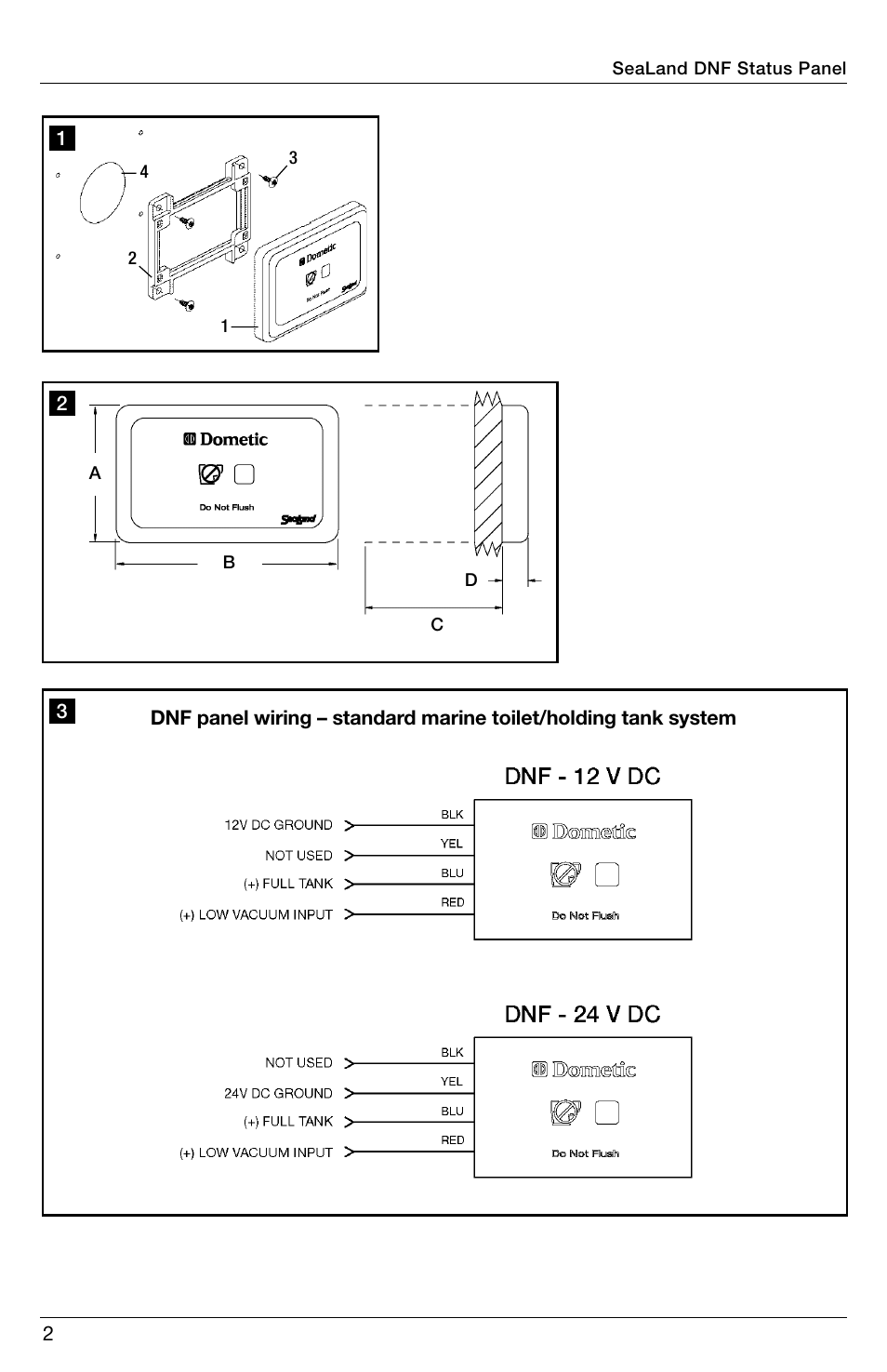 SeaLand Do Not Flush Panel User Manual | Page 2 / 12