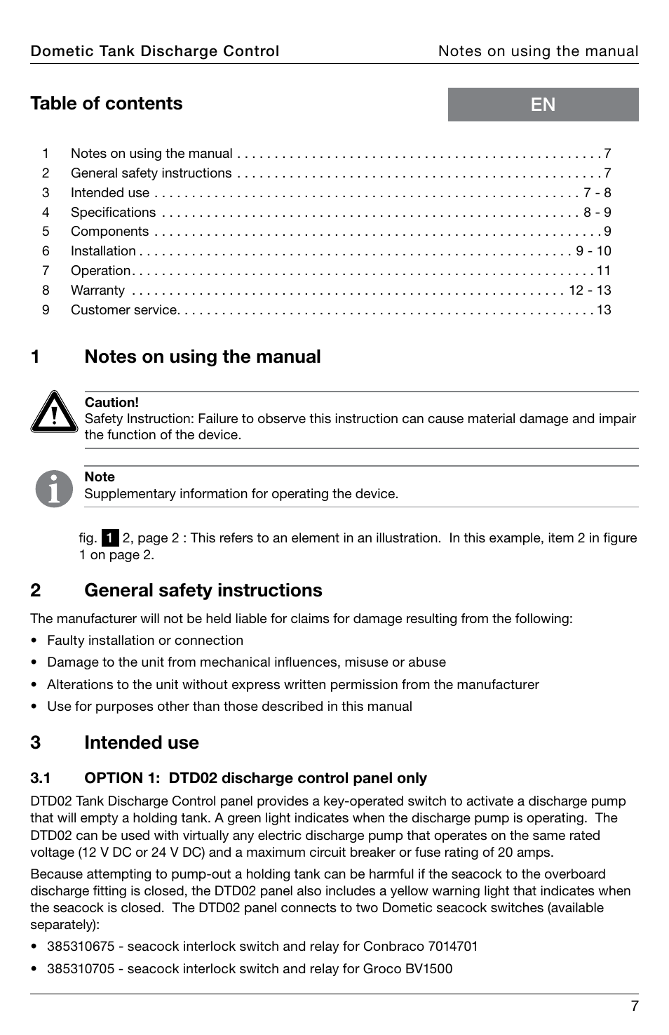 SeaLand DTD02 Discharge Pump Control User Manual | Page 7 / 16