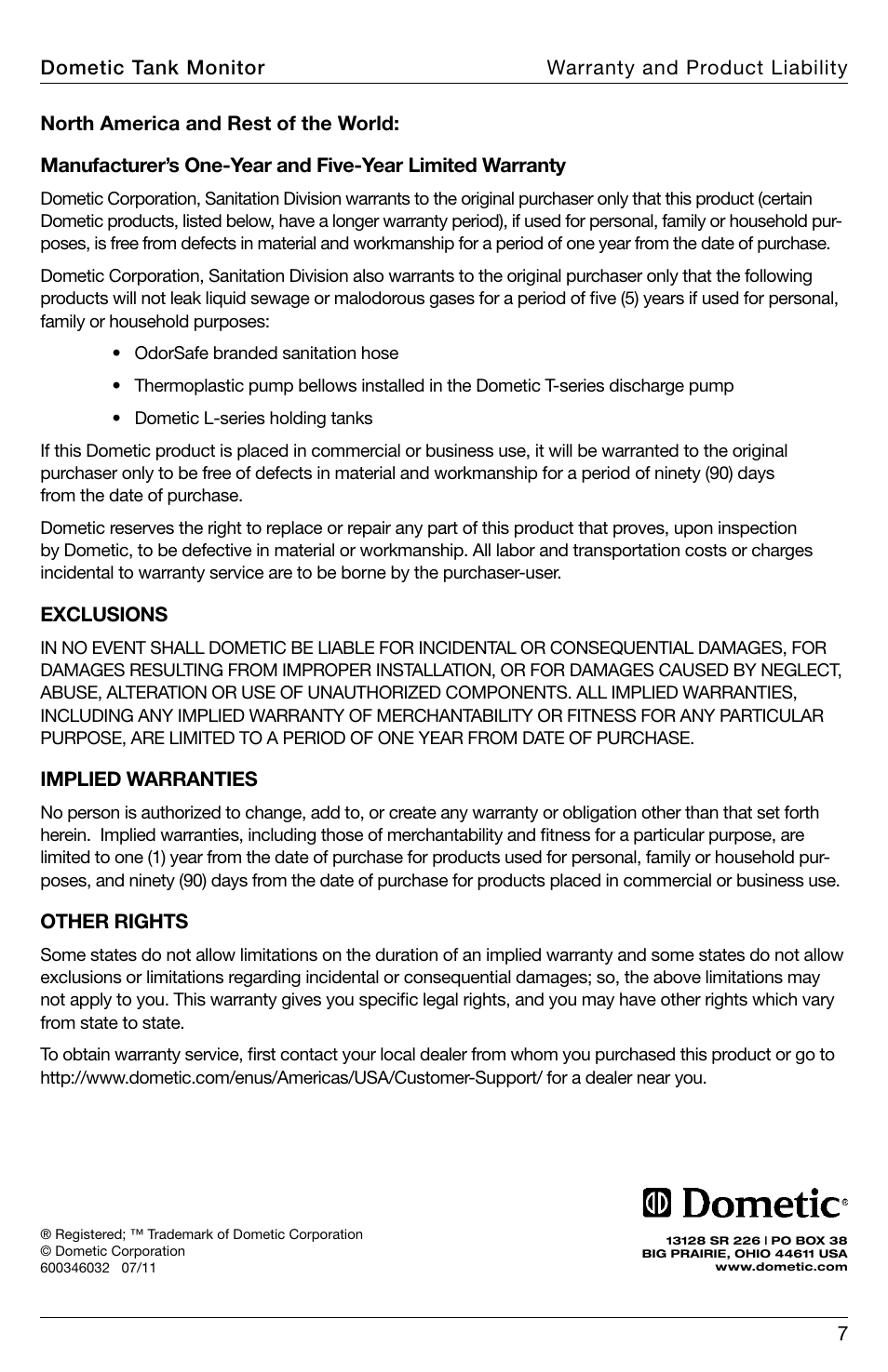 SeaLand DTM01C Tank Monitor User Manual | Page 7 / 48