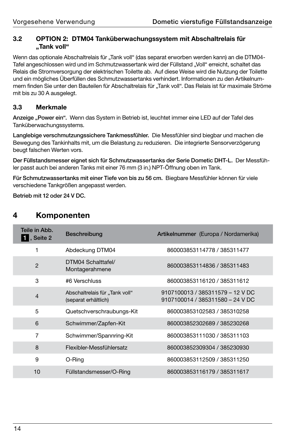 4 komponenten | SeaLand DTM04 Tank Monitor System Manual User Manual | Page 14 / 72