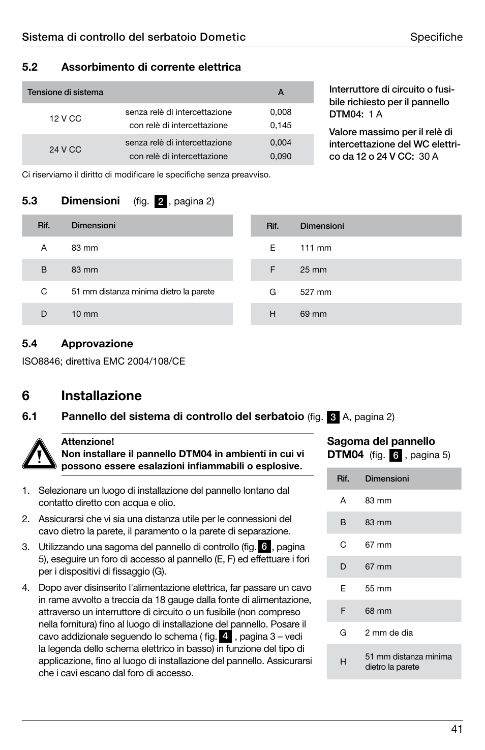 6 installazione | SeaLand DTM04 Tank Monitor System Manual User Manual | Page 41 / 72