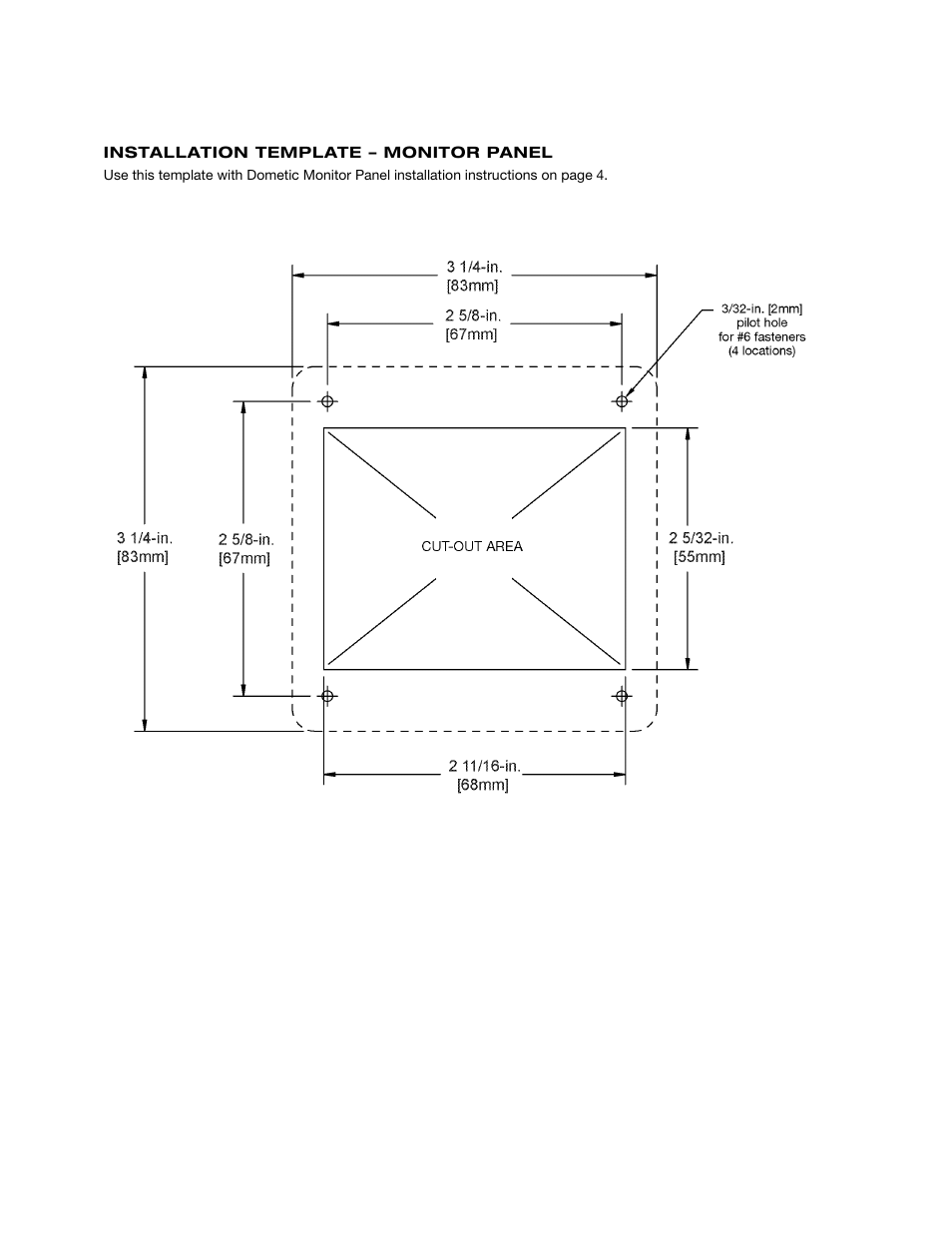 Installation template | SeaLand DTM04 Tank Monitor System Manual User Manual | Page 9 / 9