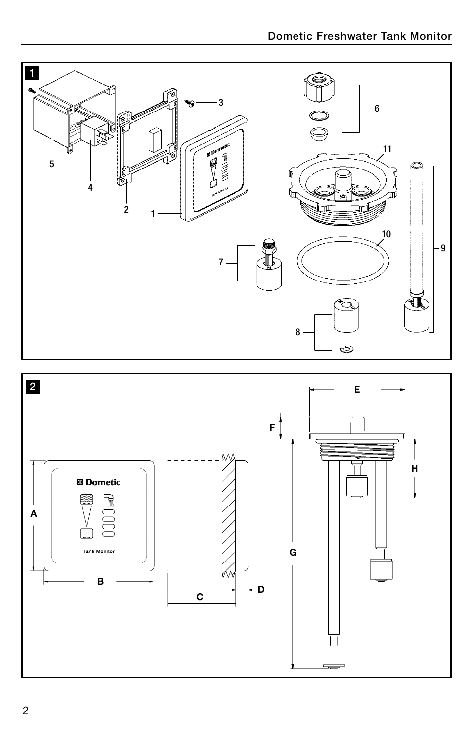 SeaLand DTMF04 Freshwater Tank Monitor User Manual | Page 2 / 12