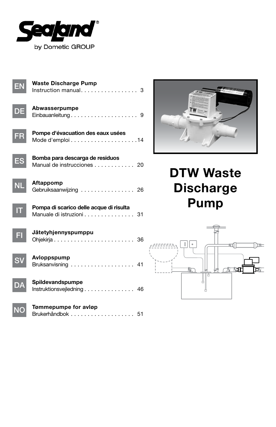 SeaLand DTW Discharge Pump User Manual | 56 pages