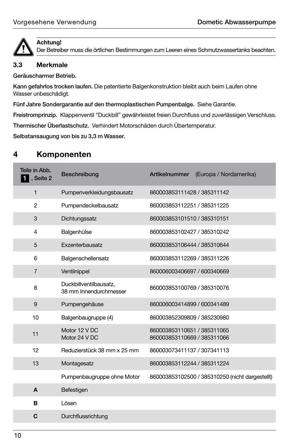 4 komponenten | SeaLand DTW Discharge Pump User Manual | Page 10 / 56