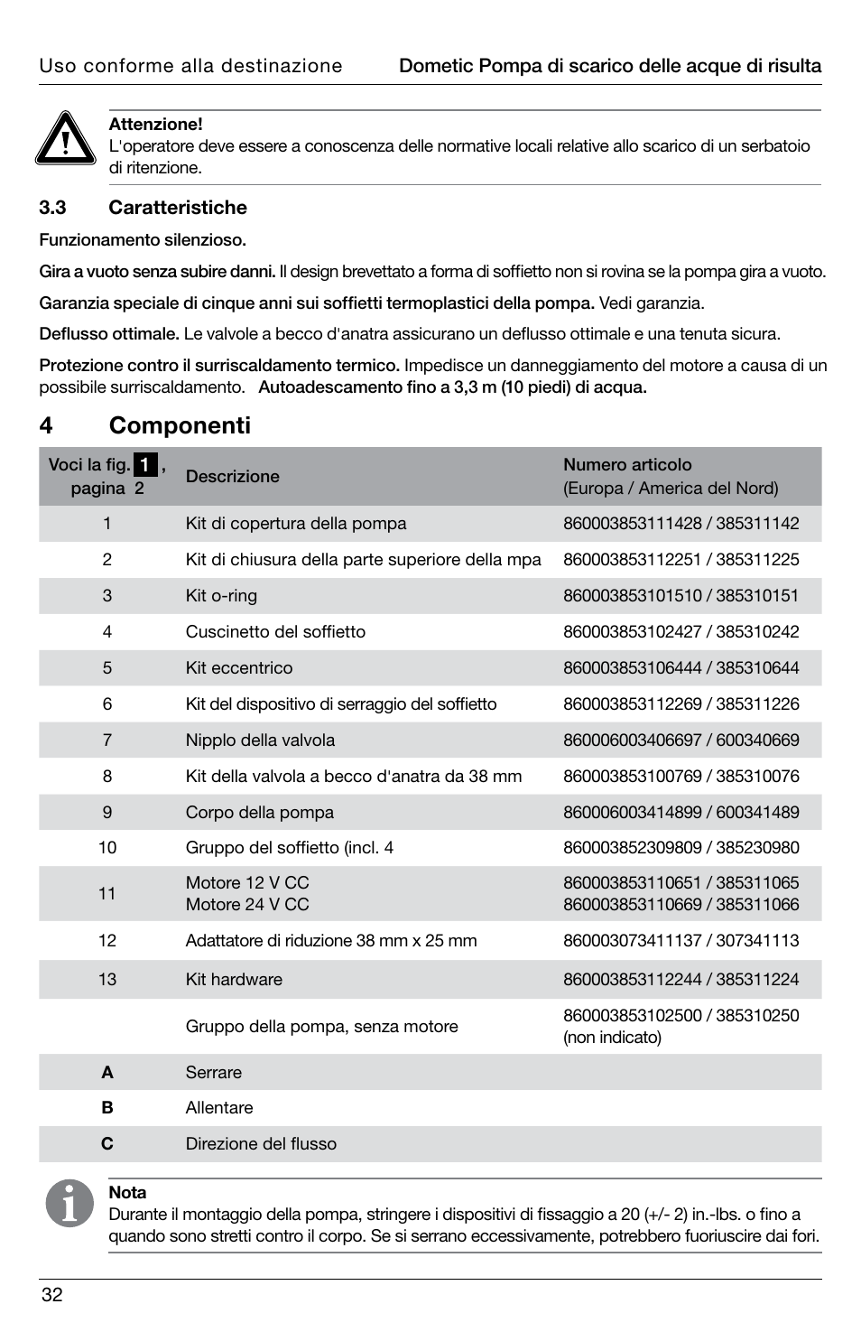 4 componenti | SeaLand DTW Discharge Pump User Manual | Page 32 / 56