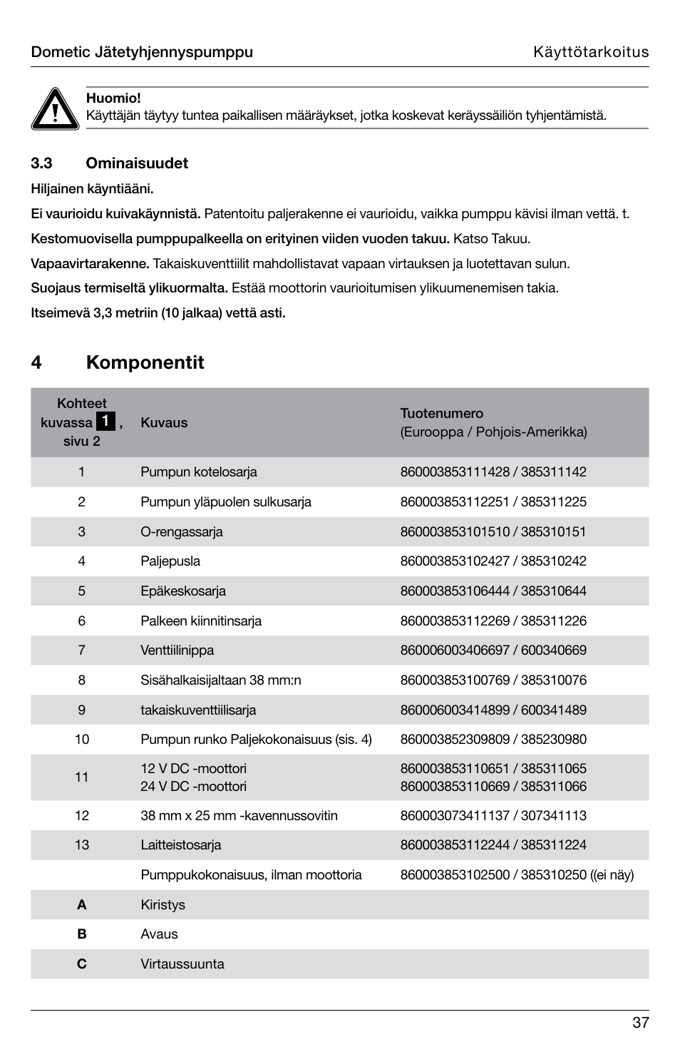 4 komponentit | SeaLand DTW Discharge Pump User Manual | Page 37 / 56