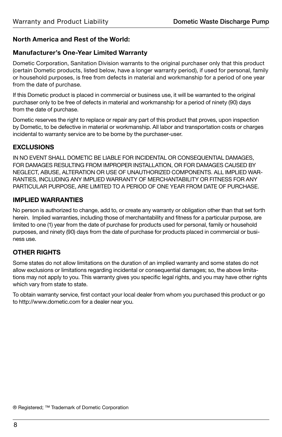 SeaLand DTW Discharge Pump User Manual | Page 8 / 56