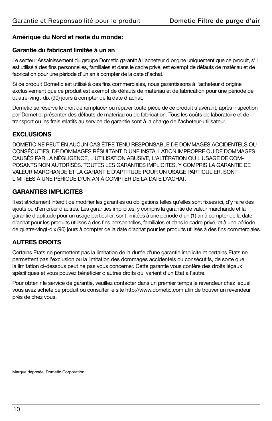SeaLand DVF1619 Vent Filter User Manual | Page 10 / 28