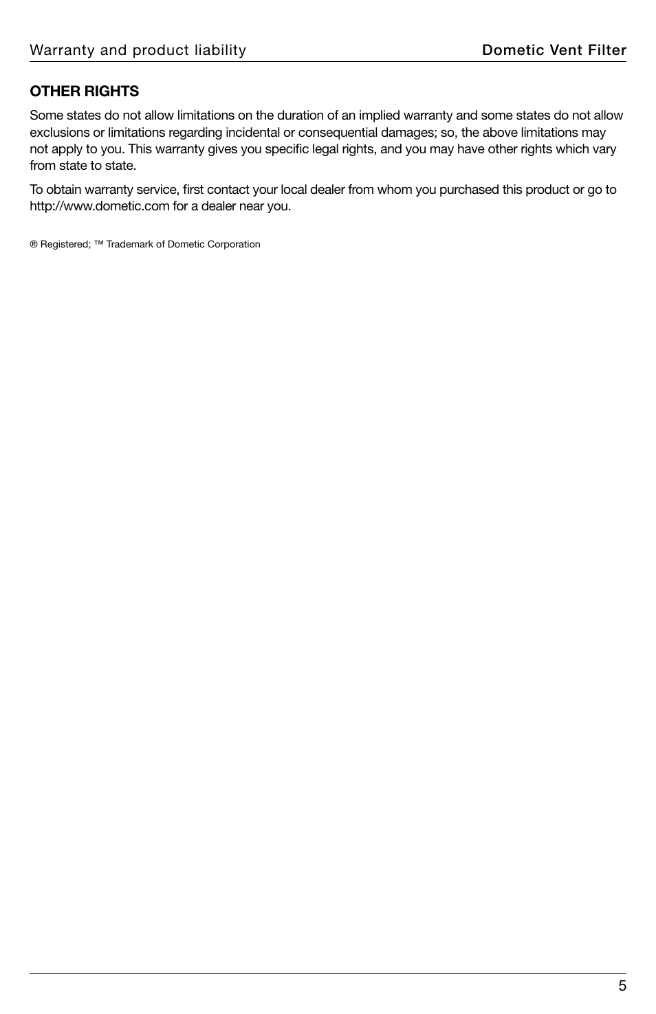 SeaLand DVF1619 Vent Filter User Manual | Page 5 / 28
