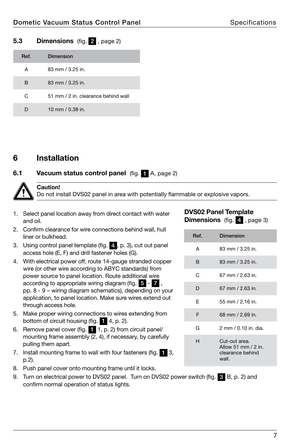 Installation, 6 installation | SeaLand DVS02 Vacuum Status Control User Manual | Page 7 / 12