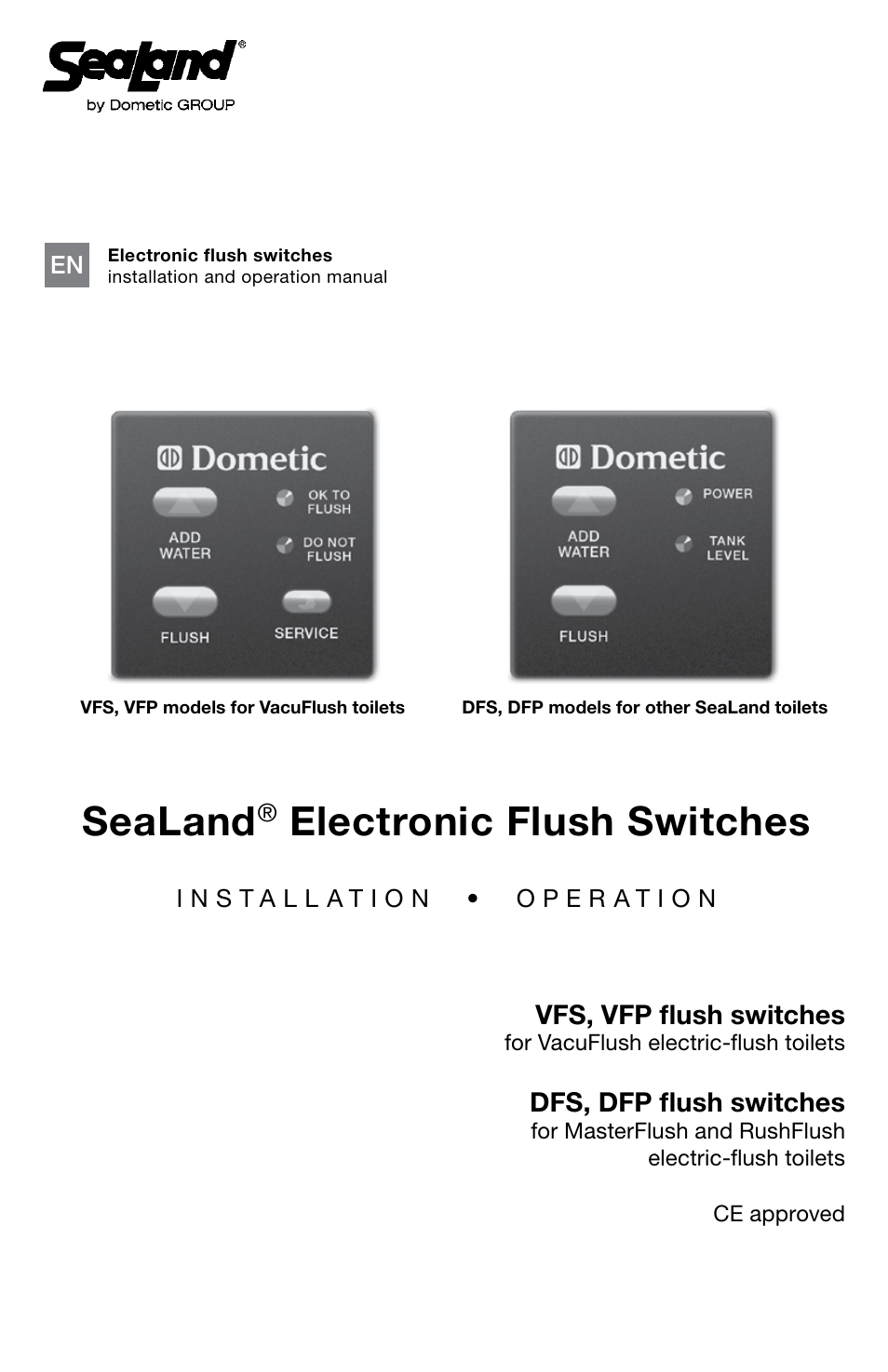 SeaLand DFP flush switches User Manual | 8 pages