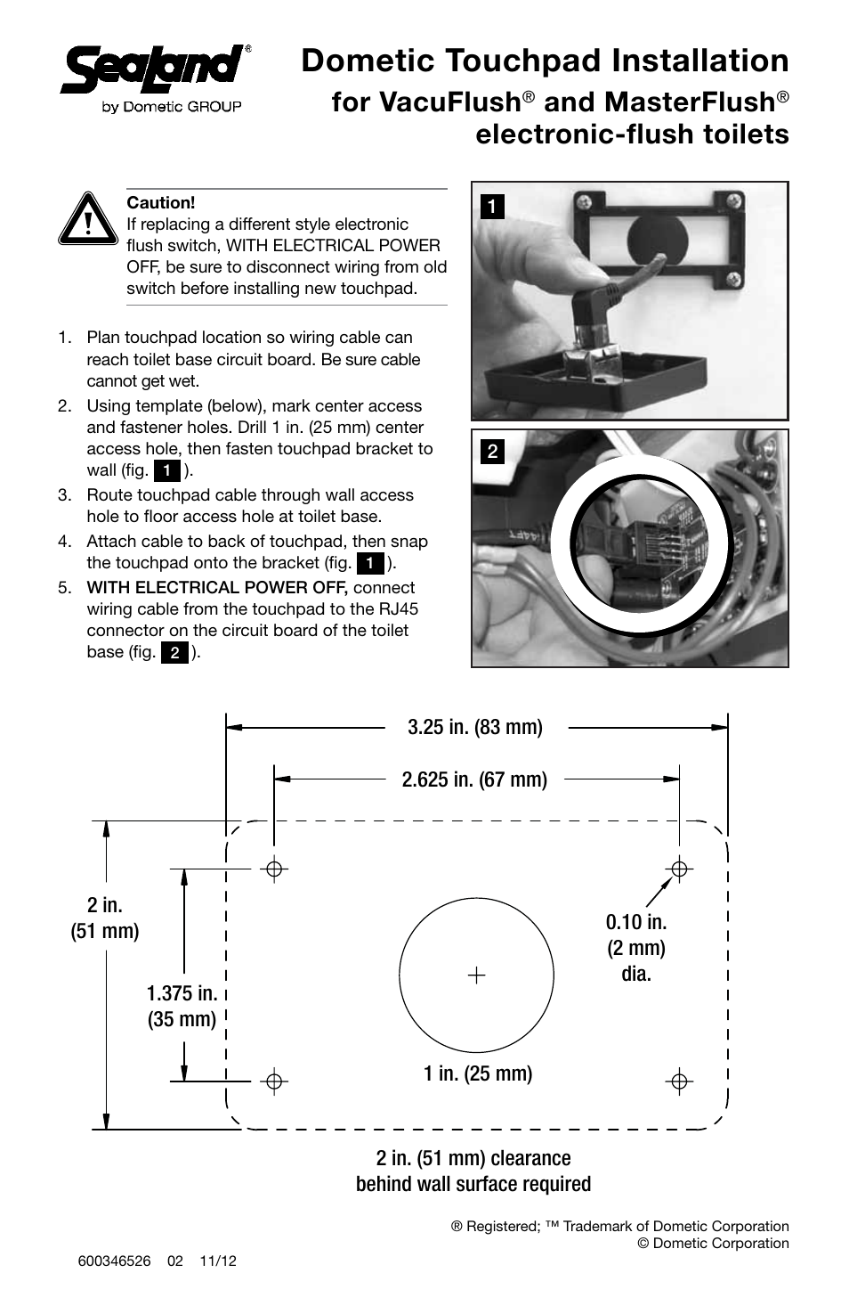 SeaLand MasterFlush electronic-flush toilets User Manual | 1 page