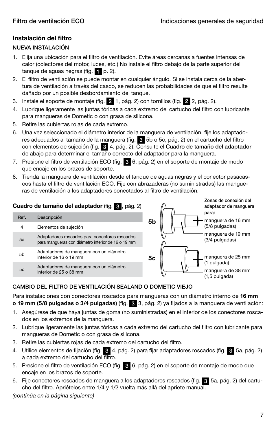 SeaLand ECO vent filter User Manual | Page 7 / 16