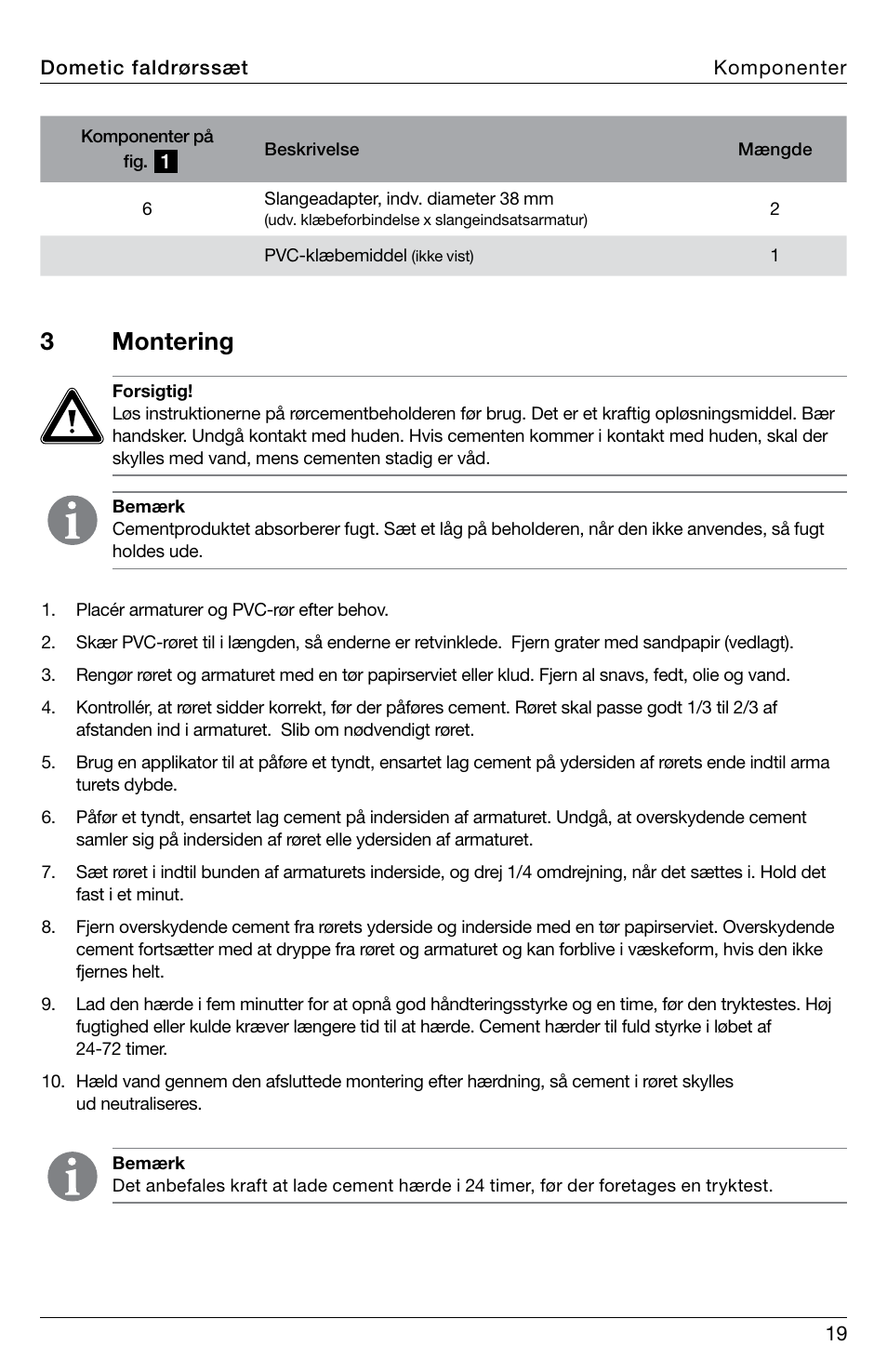 3montering | SeaLand Standpipe Kit User Manual | Page 19 / 24