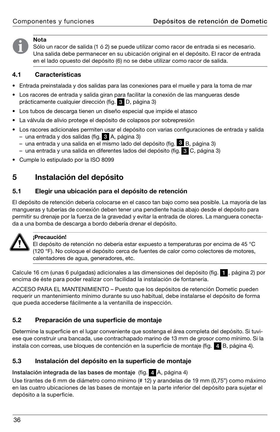 5instalación del depósito | SeaLand DHT-L Series Holding Tank User Manual | Page 36 / 92