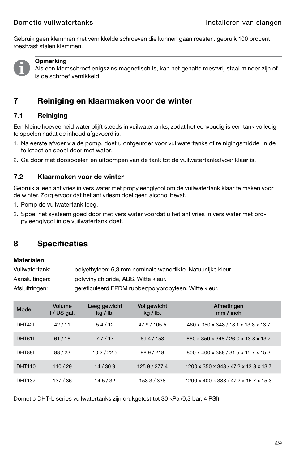 SeaLand DHT-L Series Holding Tank User Manual | Page 49 / 92