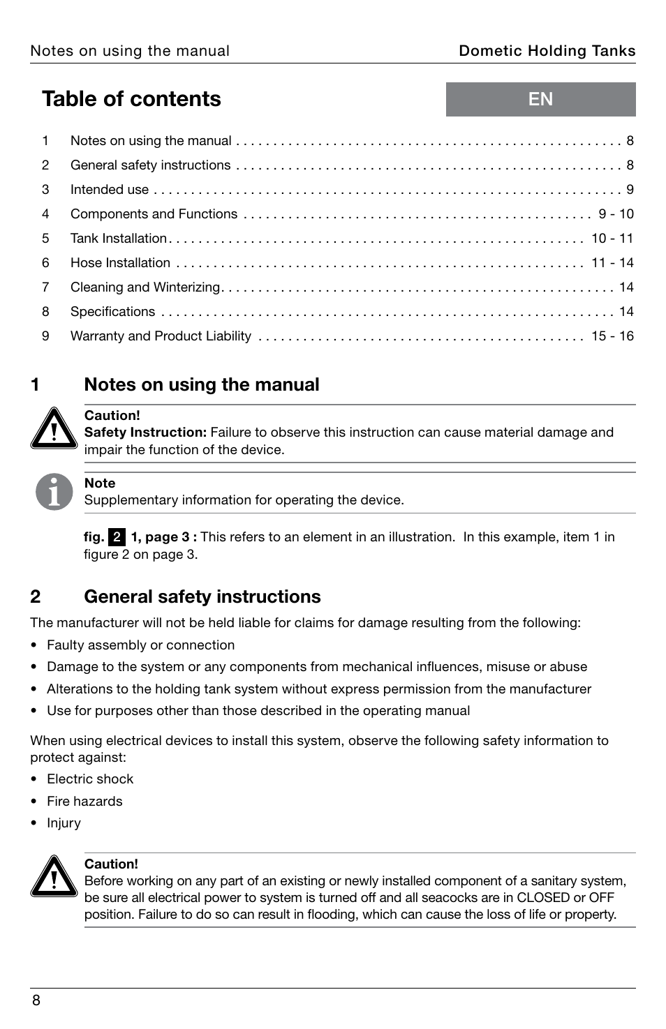 SeaLand DHT-L Series Holding Tank User Manual | Page 8 / 92