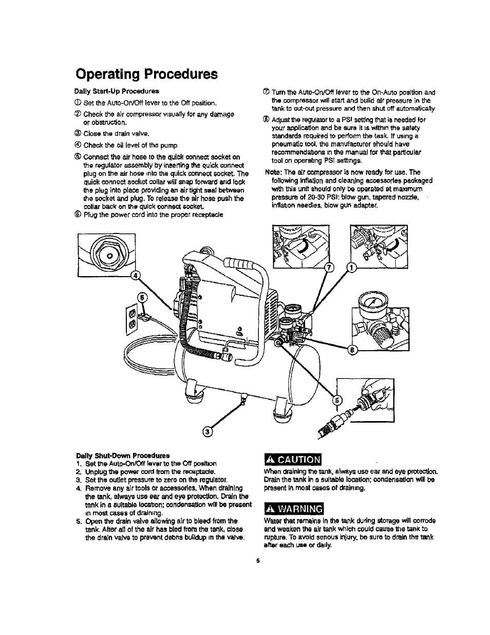 Operating procedures | Craftsman 921.153101 User Manual | Page 7 / 11