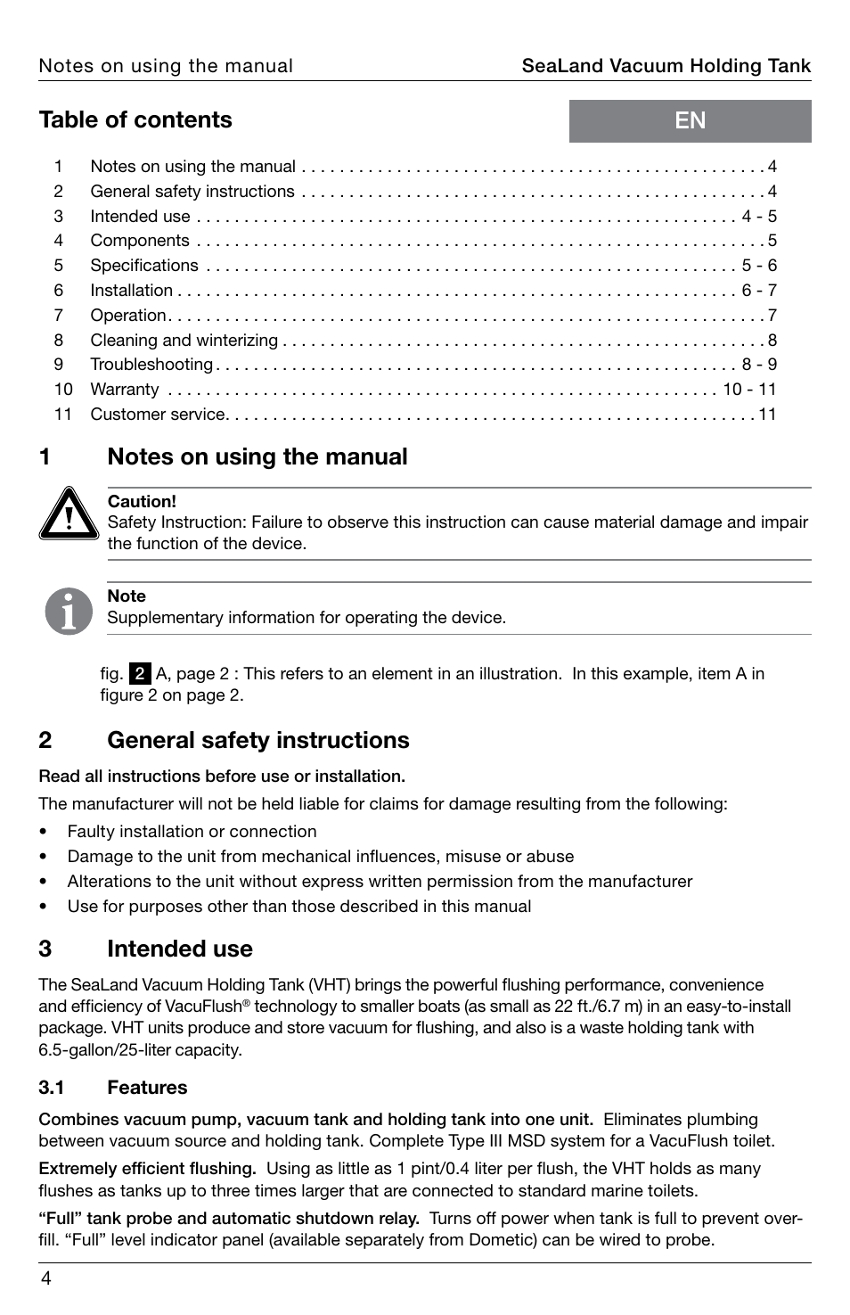 SeaLand VHT Vacuum Holding Tank User Manual | Page 4 / 12
