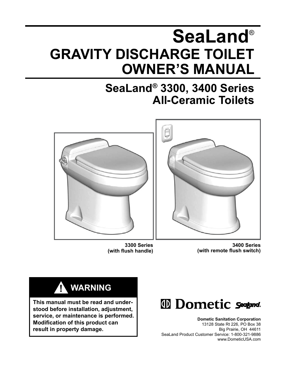 SeaLand 3400 Series All-Ceramic Toilets User Manual | 20 pages