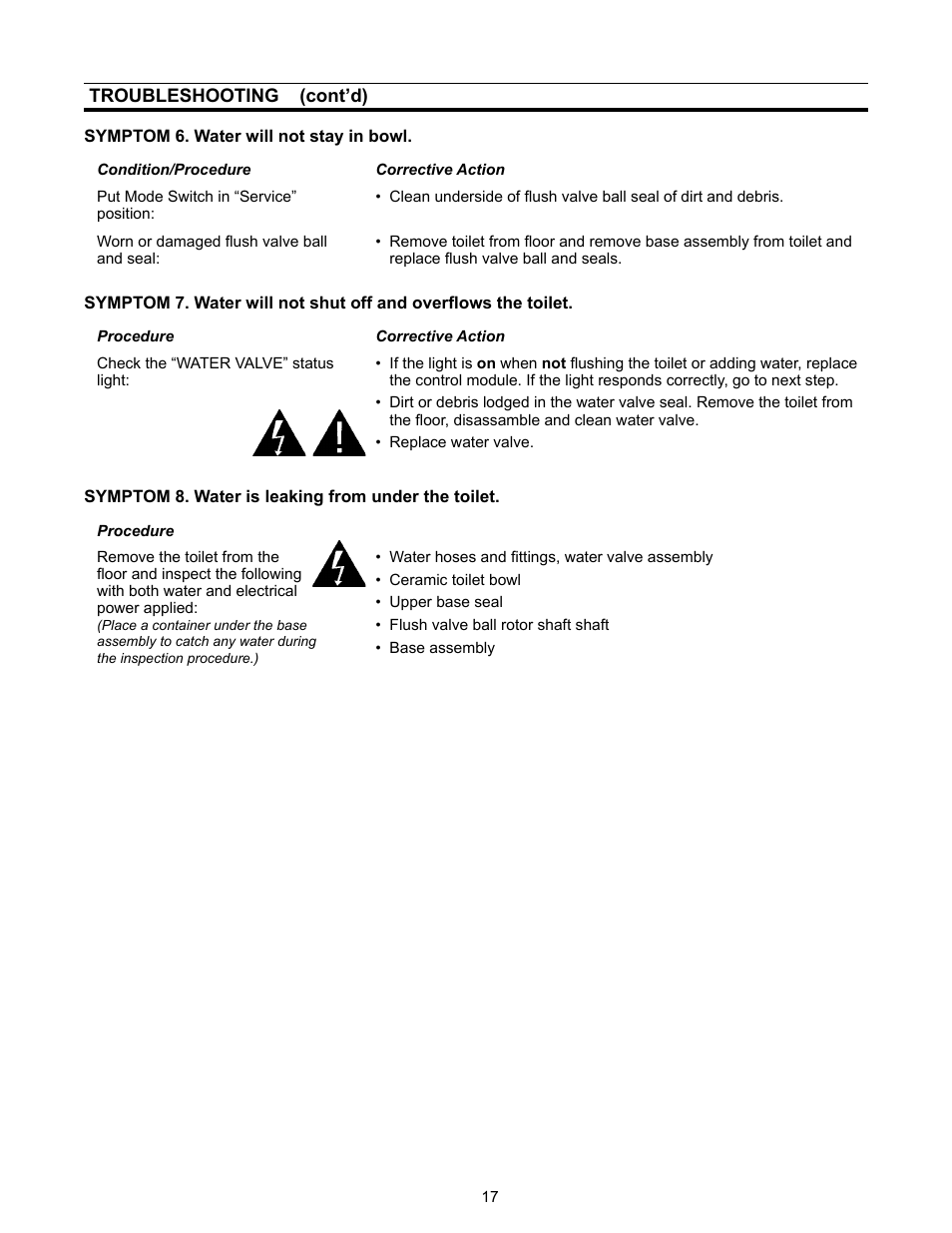 SeaLand 3400 Series All-Ceramic Toilets User Manual | Page 17 / 20