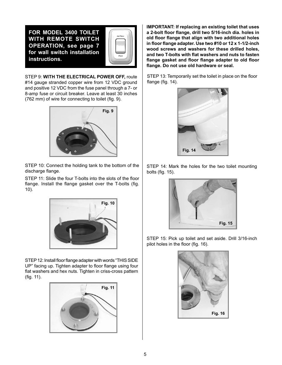 SeaLand 3400 Series All-Ceramic Toilets User Manual | Page 5 / 20