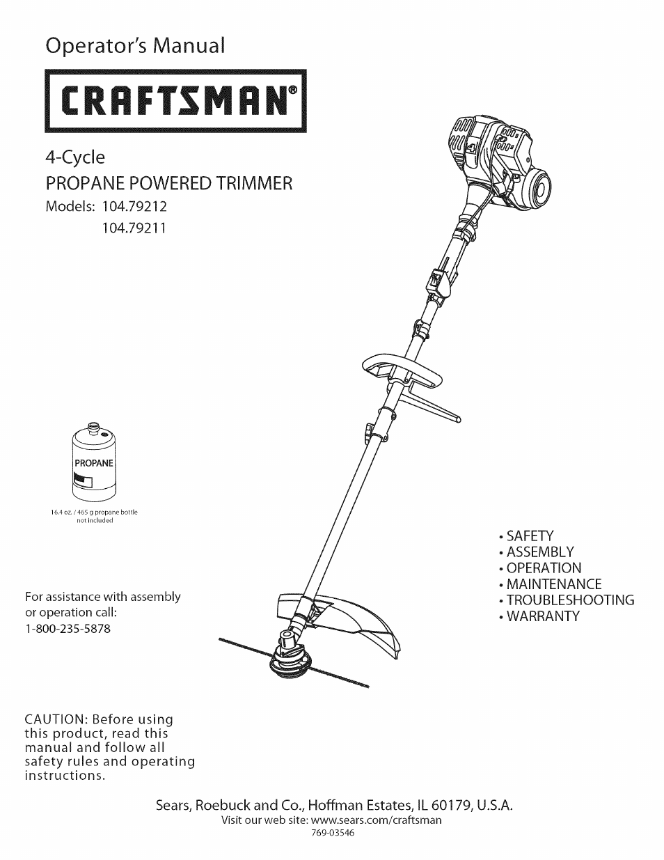 Craftsman 104.79212 User Manual | 20 pages