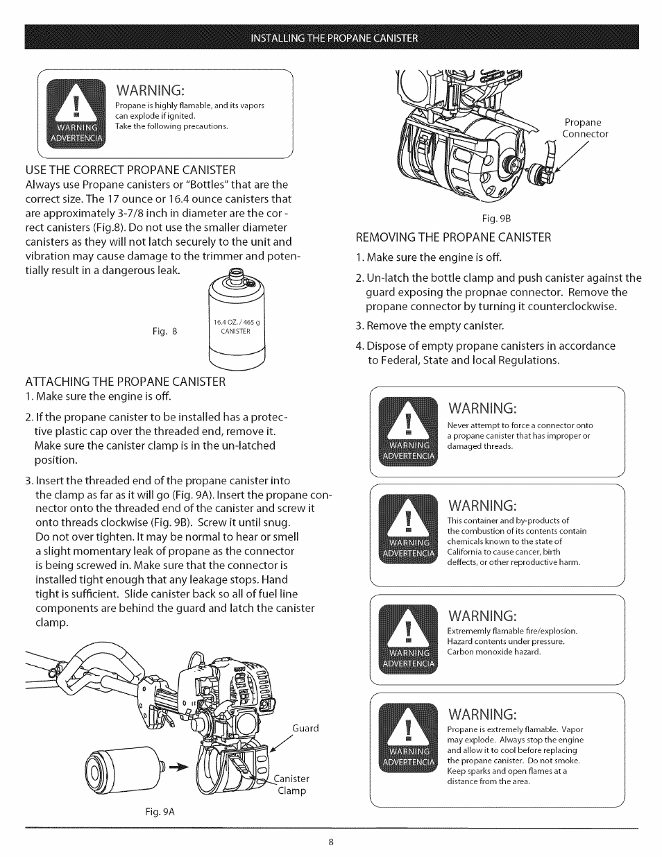 Warning | Craftsman 104.79212 User Manual | Page 8 / 20