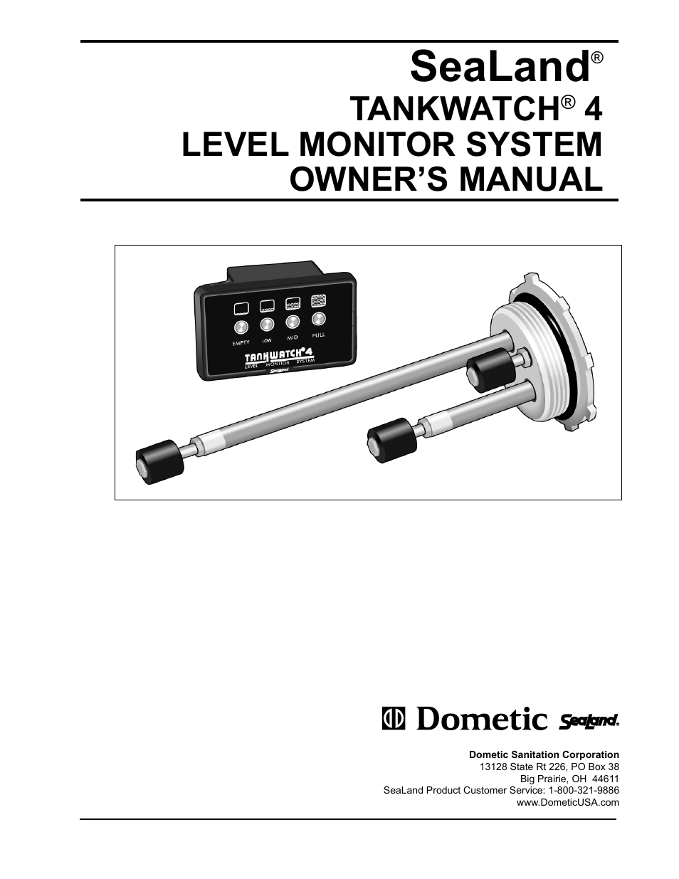 SeaLand TankWatch 4 Level Monitoring System User Manual | 9 pages