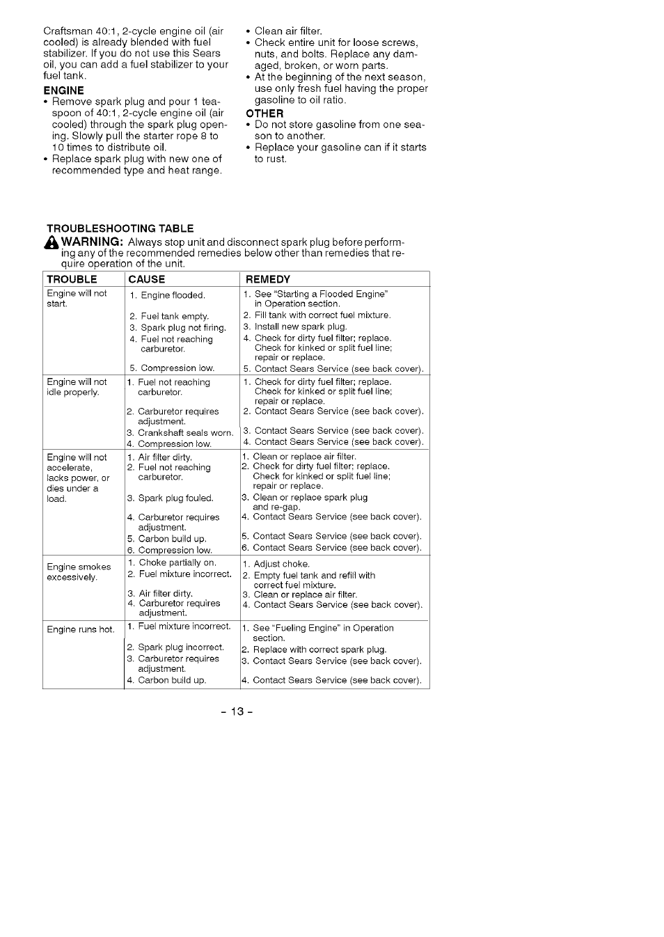 Craftsman 358.794964 User Manual | Page 13 / 36